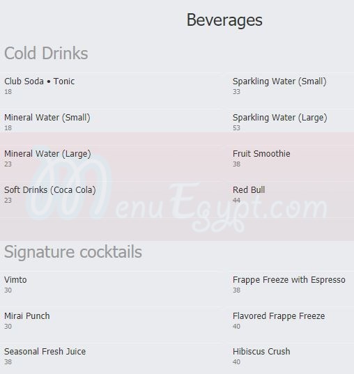 Mirai Restaurant menu Egypt 4